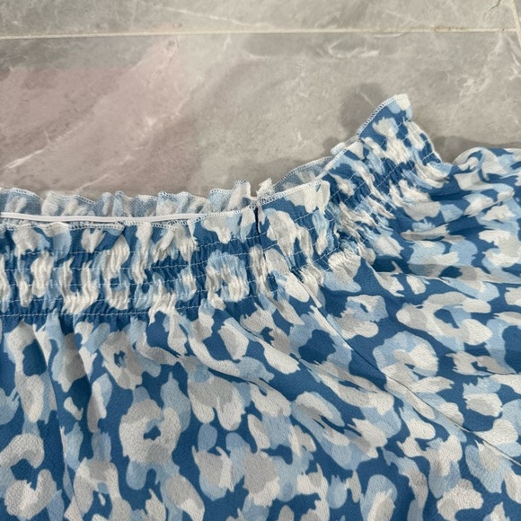 Women’s DG2 By Diane Gilman Off The Shoulder Smocked Leopard Top Plus Size 1X - Picture 7 of 16